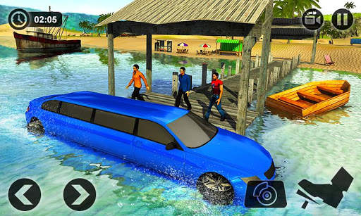 Beach Water Surfer Limousine Car Driving Simulator screenshot 2