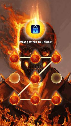 (FREE) Fire Flame Skull - App Lock Master Theme screenshot 1