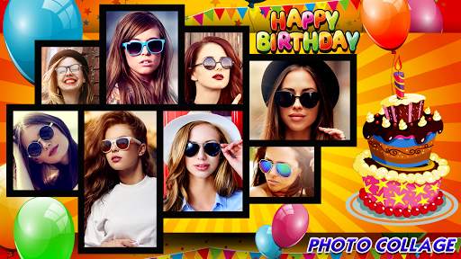 Birthday Collage : Cake, Status & Photo Frame screenshot 1