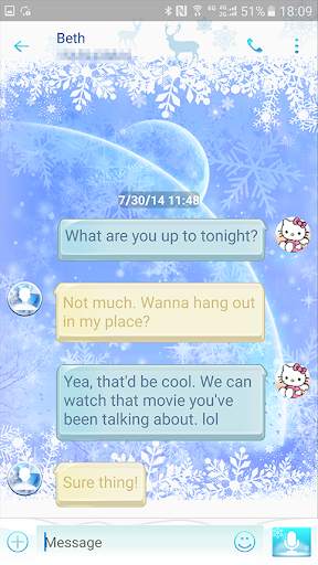Next SMS skin (Snow song) screenshot 3