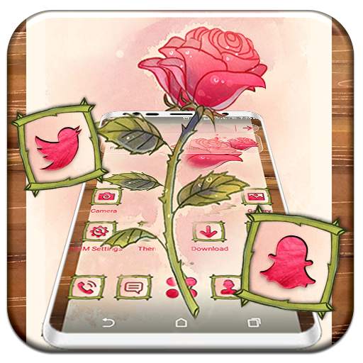 Rose Watercolor Launcher Theme 1.4