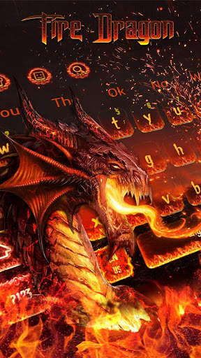Red Fire Dragon Keyboard Theme screenshot 1