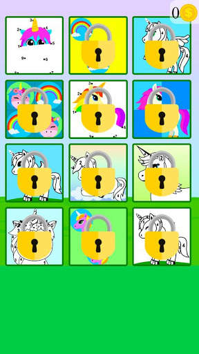 unicorn coloring pages by number screenshot 3