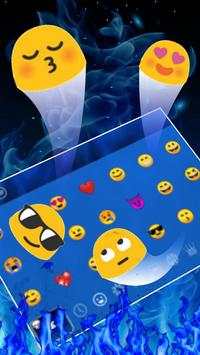 Live Blue Flaming Skull Keyboard Theme screenshot 3