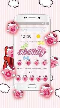 Cute Kitty theme Pink Bow Kitty launcher screenshot 1