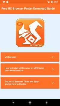Free Uc Browser Faster Guide screenshot 3