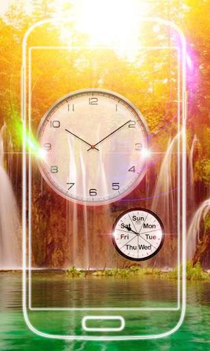 Waterfall Clock Live Wallpaper screenshot 2
