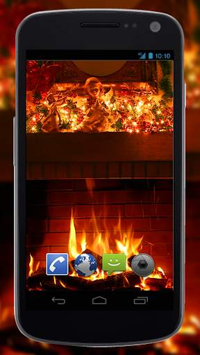 4K Xmas Fireplace Video Live Wallpaper screenshot 1