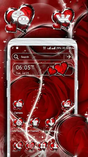 Red Rose Launcher Theme screenshot 1