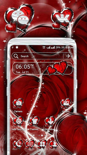Red Rose Launcher Theme screenshot 1