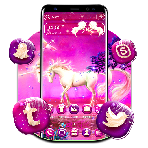 Unicorn Pink Forest Launcher Theme icon