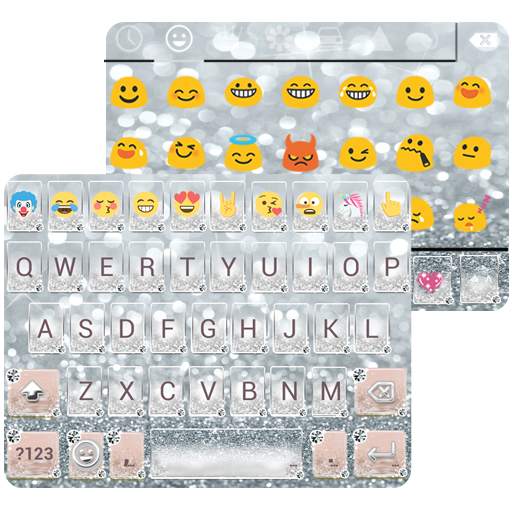 Silver Diamond Emoji Keyboard Wallpaper 1.0.5