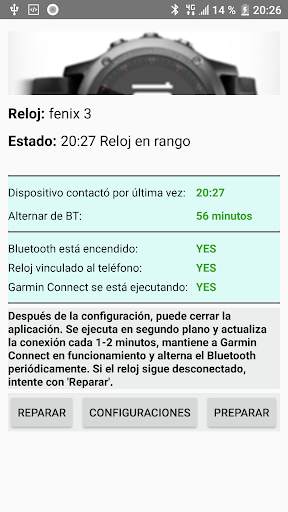 Reconnect Garmin Watch - legacy (Android 4, 5, 6) screenshot 1