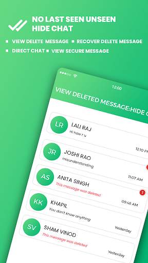 Unseen Hide Blue Tick : Hidden chat for WhatsApp screenshot 1