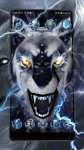 3D White ice wolf theme screenshot 2