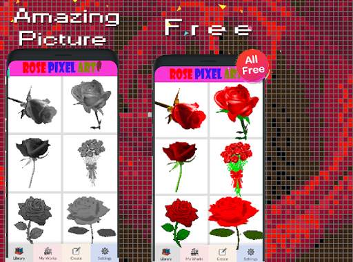 Rose Flower Pixel Art-Color By Number New 2021 2 تصوير الشاشة