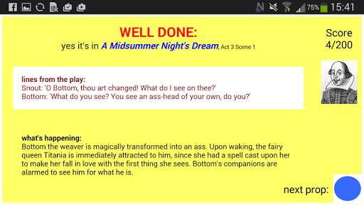 Shakespeare Props Quiz screenshot 2