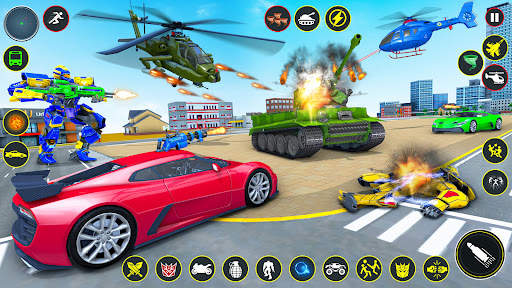 Helicopter Robot Car Game 3d screenshot 3