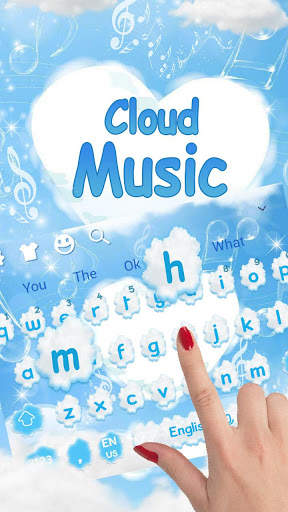 Lovely Cloud Heart Music Keyboard Theme screenshot 2