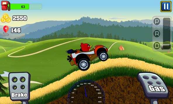 Super Angry Birds Car Hill Racing screenshot 3