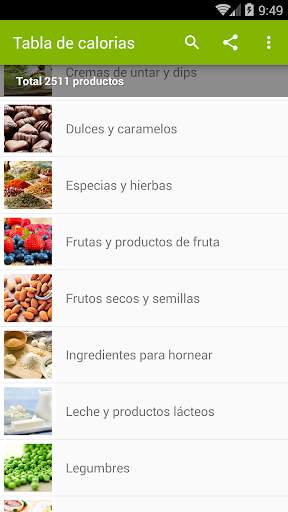 Tabla de calorias screenshot 2