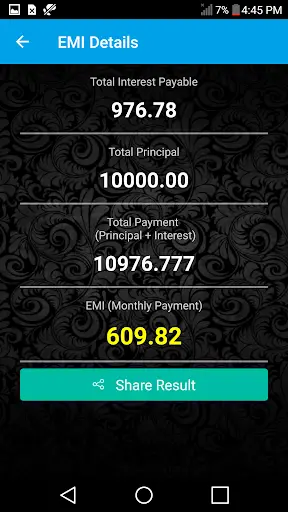 Interest & EMI Calculator स्क्रीनशॉट 6