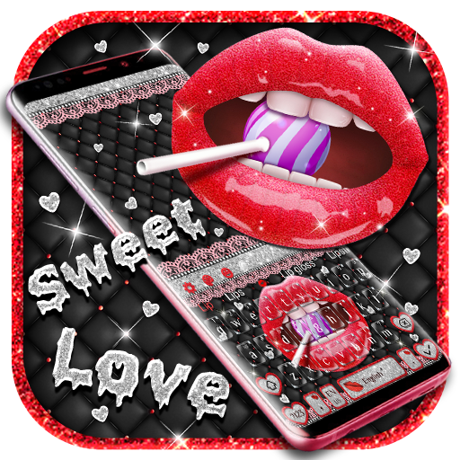 Teclado de labios rojo Giltter icon
