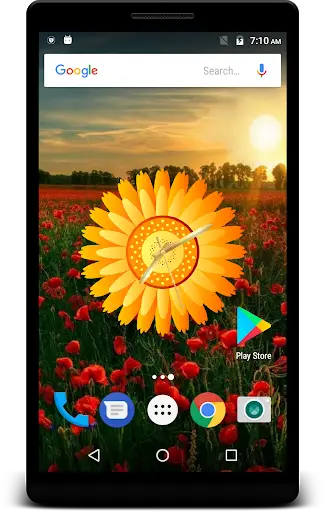 Sunflower Clock Live Wallpaper screenshot 3