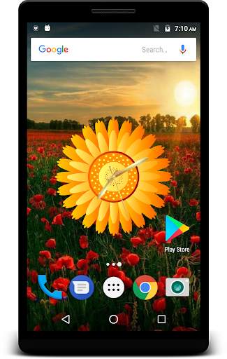 Sunflower Clock Live Wallpaper screenshot 3