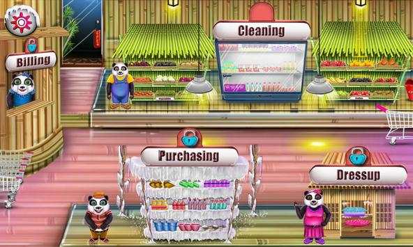 Supermarket Panda Family Shopping Game screenshot 2