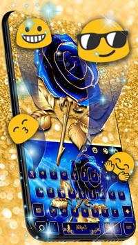 Luxury Blue Rose Keyboard Theme screenshot 2