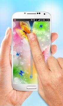 Butterfly Zipper Lock Screen screenshot 1