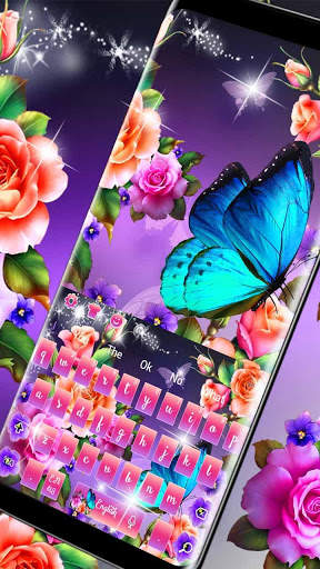 Florescent Shiny Rose Keyboard Theme screenshot 1
