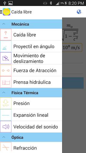 Fórmulas Física Lite screenshot 3