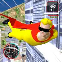 Flying superhero vegas vice to logo