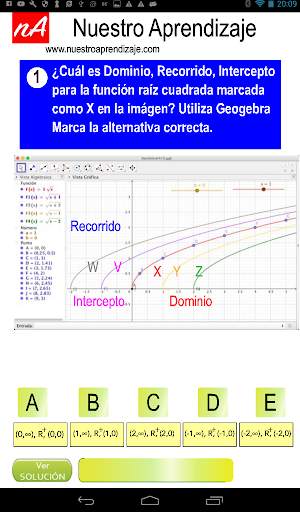 GeoGebra, características de función raíz cuadrada скриншот 2