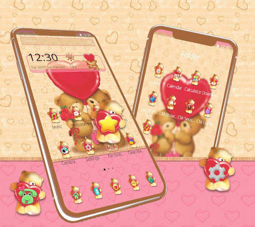 Love Heart Teddy Bear Couple Theme screenshot 3
