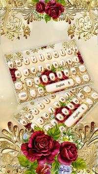 Luxurious Golden Rose Keyboard screenshot 1