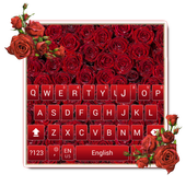 Giltter Red rose keyboard icon