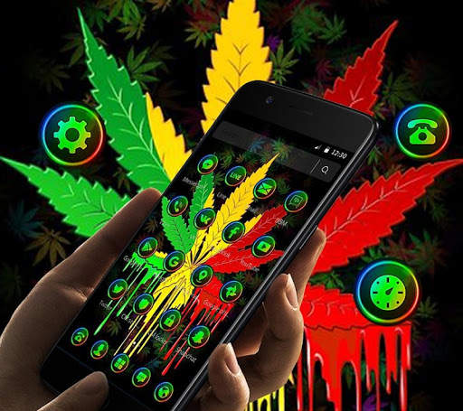 Colorful Weed Smoke Neon Theme screenshot 2