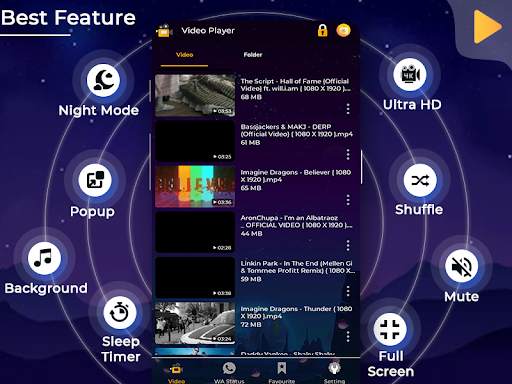Video Player - Magic Media Player 4 تصوير الشاشة