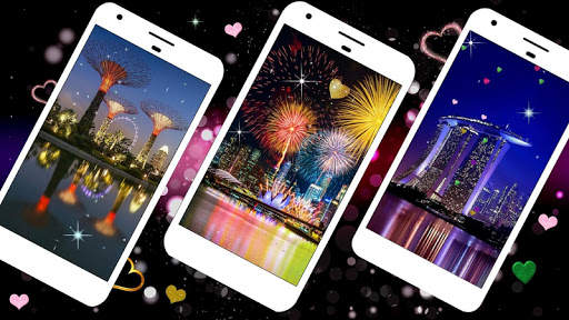 Singapore Night Live Wallpaper screenshot 1