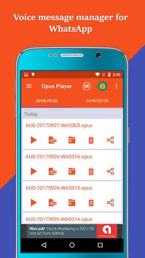 Opus Player: Manage your audio & voice messages screenshot 1