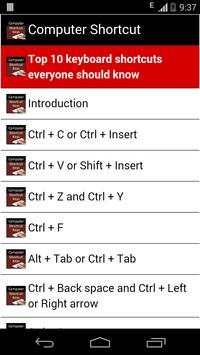 computer shortcuts 1 تصوير الشاشة