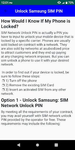 Sim Card Pin Unlock Guide screenshot 4