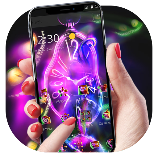 Neon Purple Clock Monster Theme icon