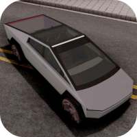 City Driving Tesla Cybertruck Eco SUV logo