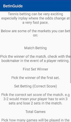 Bet In one click: guide app screenshot 3