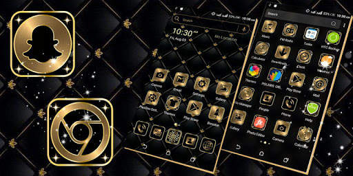 Gold Black Launcher Theme screenshot 1