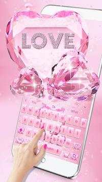 Diamond Sparkling heart Keyboard Theme screenshot 1